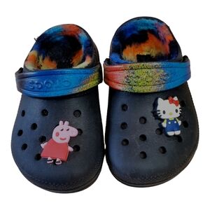 Toddler Crocs Black Lined Classic Style